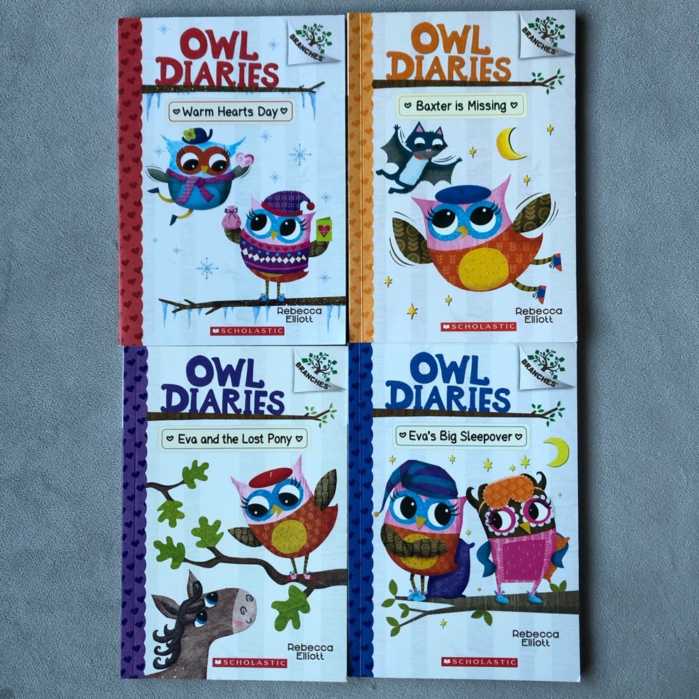 Set of 4 ~ Owl Diaries ~ Books #5, 6, 8, and 9